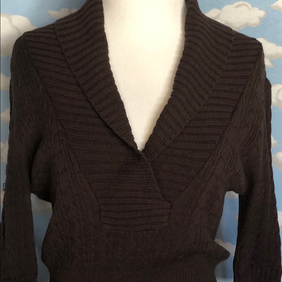 BCBG Maxazria Cable Knit Sweater Dress Brown Size Medium - Picture 3 of 10